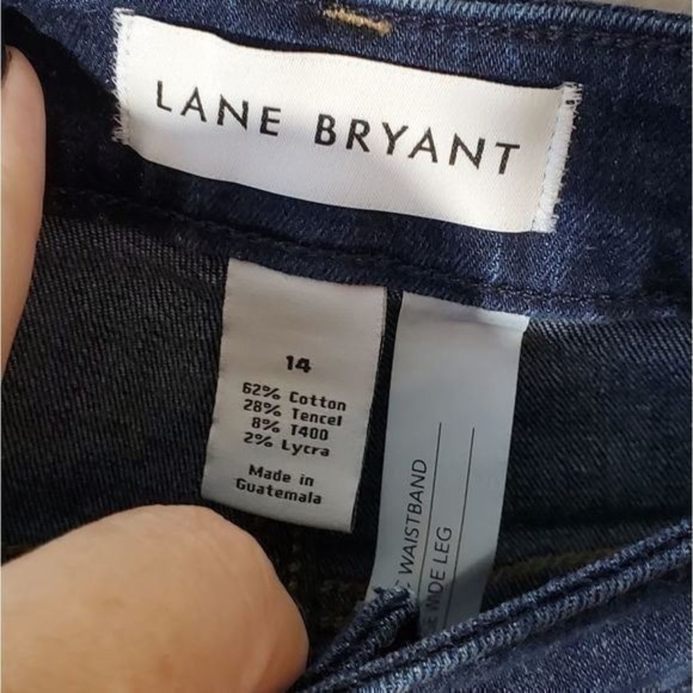 Lane Bryant Flex Magic Waistband Mid-Rise Wide Leg Jeans Dark Wash Blue Size 14 - Picture 6 of 7